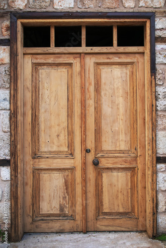 old wooden door. door in turkey background.