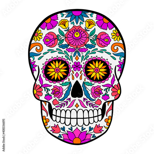 Day of The Dead colorful sugar skull
