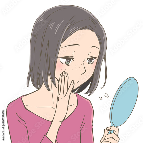 そばかすを気にする女性