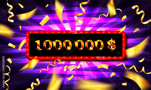 Golden banner 1,000,000 dollars