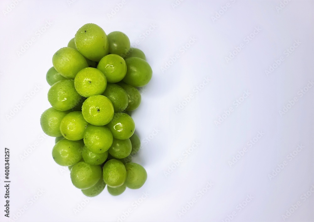 Grapes on the table, white background Grapes on the table, white background