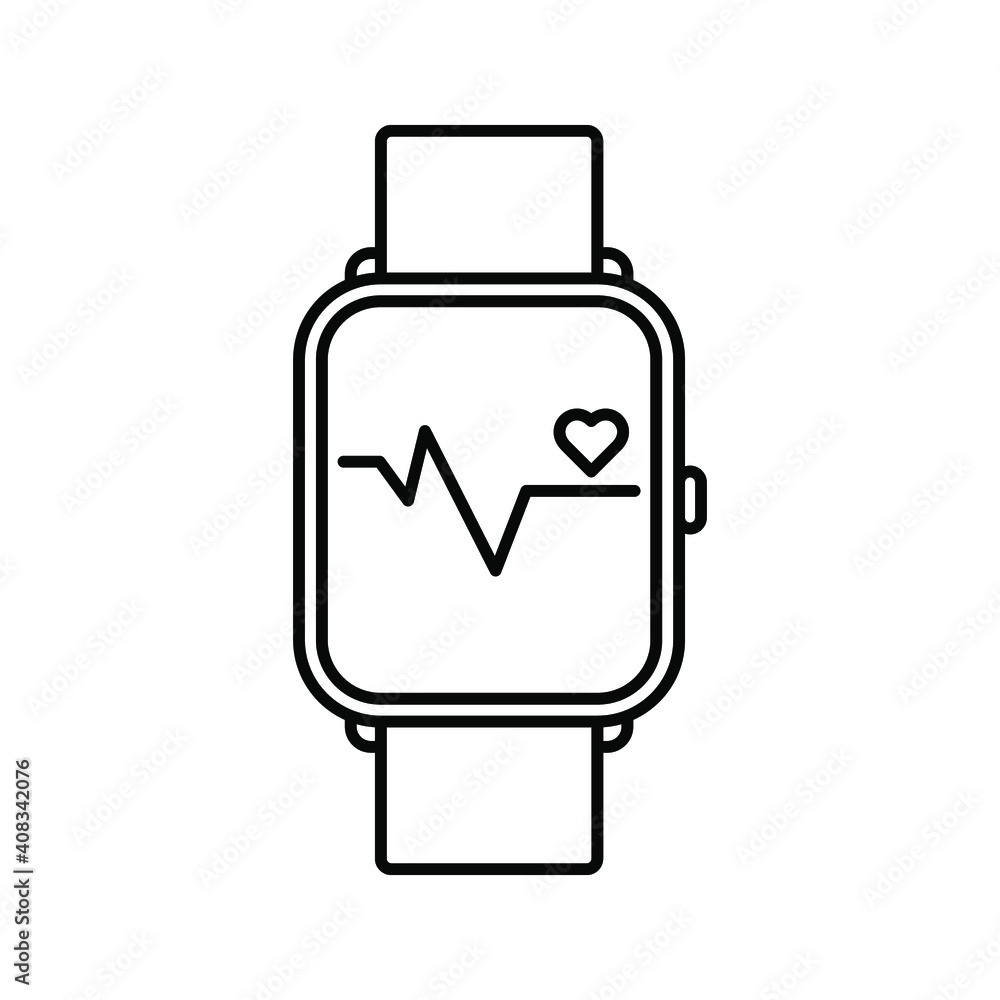 smartwatch with heart rate icon. vector illustration smartwatch with heart rate icon. vector illustration