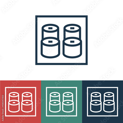 Linear vector icon with sushi