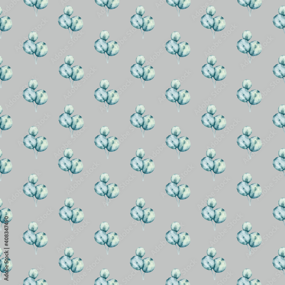 Watercolor hand painted seamless pattern of green leaves and branches. Watercolor hand painted seamless pattern of green leaves and branches.