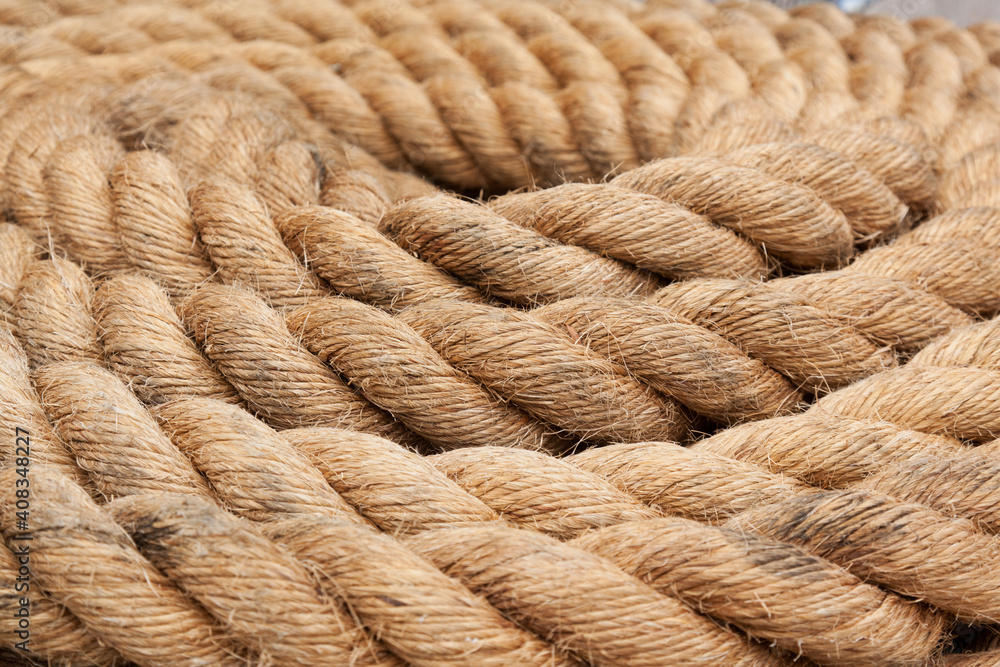 Coils of old manilla rope. Coils of old manilla rope.