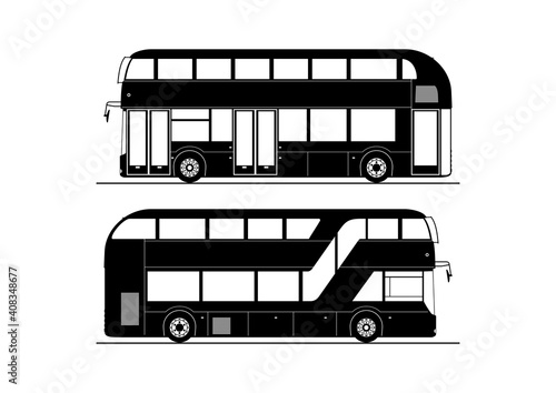 Double decker bus Fotobehang