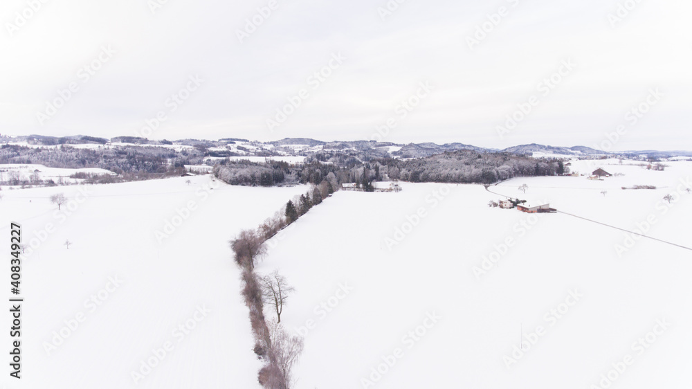 Bach in verschneiter Landschaft Bach in verschneiter Landschaft