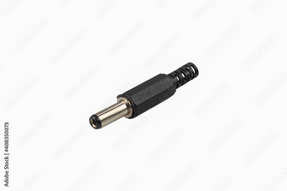 DC Power Connector DC Plug isolated on white background DC Power Connector DC Plug isolated on white background