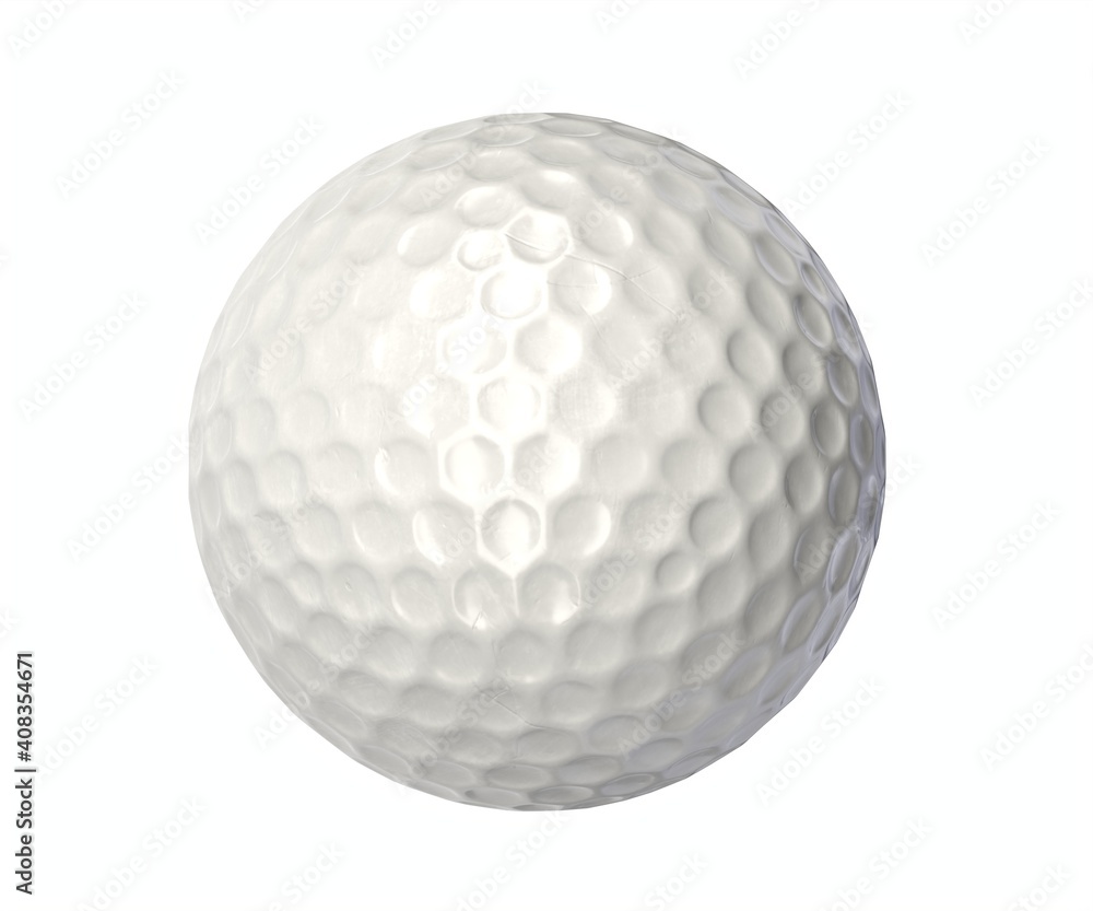 Render or Golf Ball isolated on white.