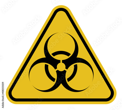 Black and yellow icon biohazard symbol illustration