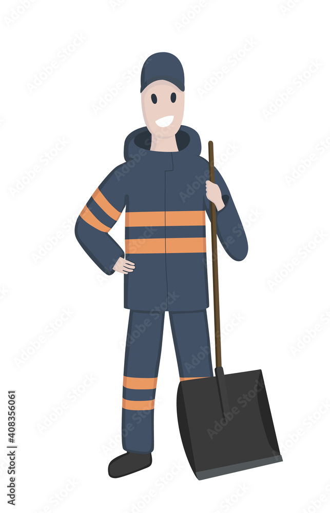 snow remova lservice worker vector illustration snow remova lservice worker vector illustration