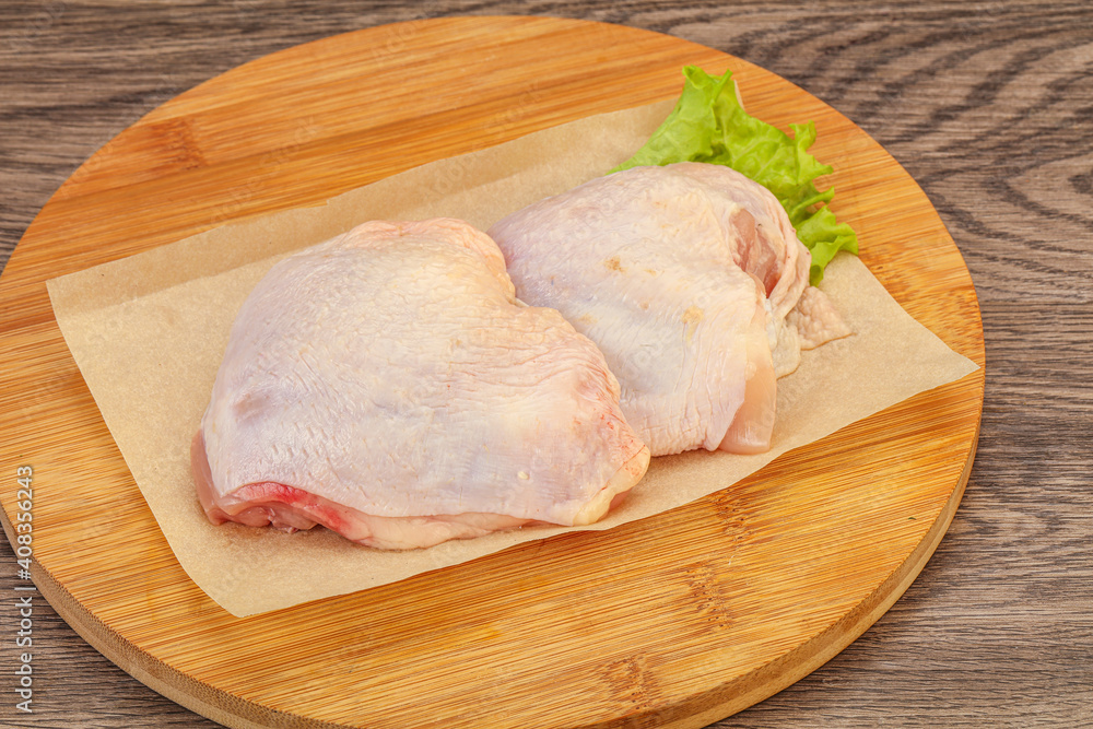 Raw chicken hip for cooking