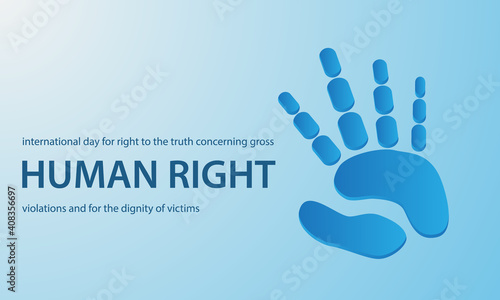 
vector illustration of international day international day for right to the truth concerning gross human right violations and for the dignity of victims, with blue palms