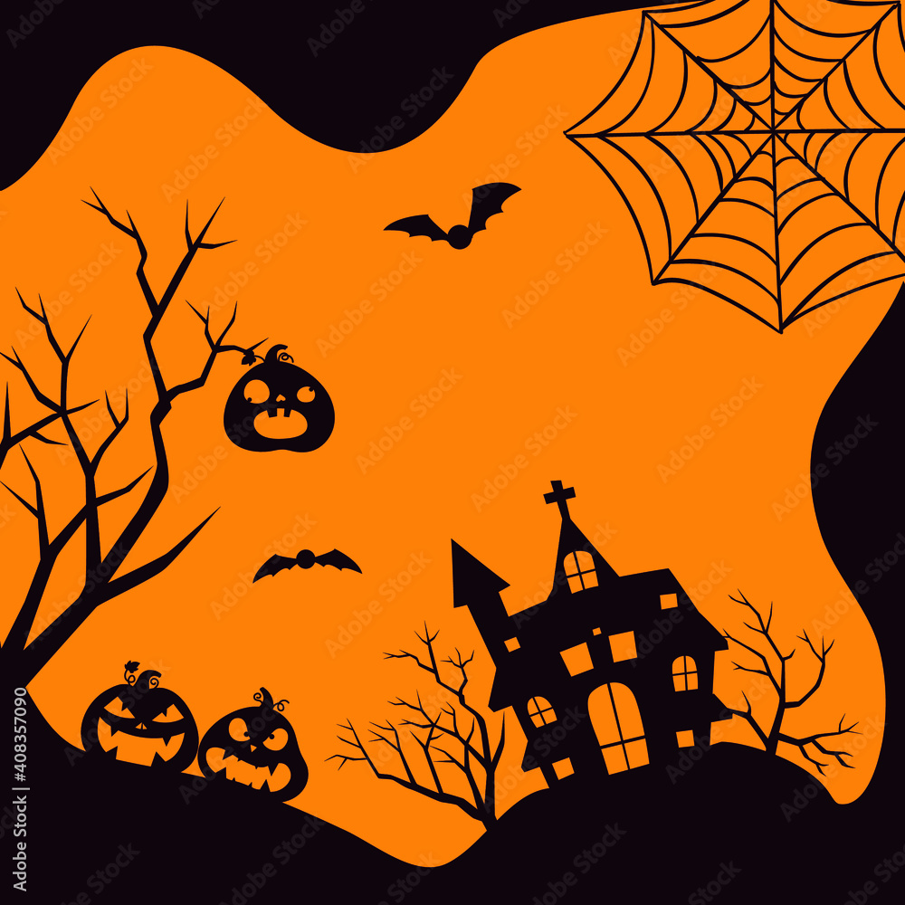 creepy illustration on halloween background