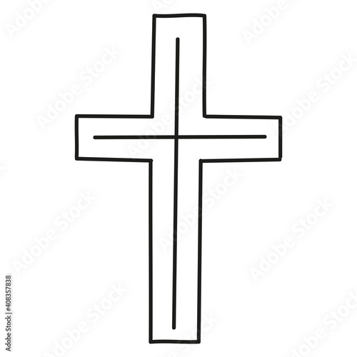 cross doodle style easter symbol