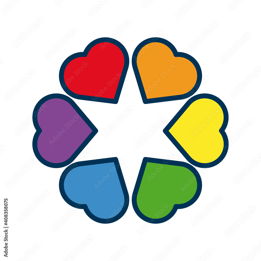 hearts flower lgtbi colors flag flat style icon hearts flower lgtbi colors flag flat style icon