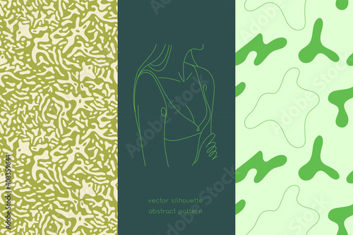 Organic seamless pattern vector background. Abstract animal skin pattern. Liquid blotch texture, splotch backdrop, zebra spot background. Eco-friendly design, healthy food, green beauty salon concept