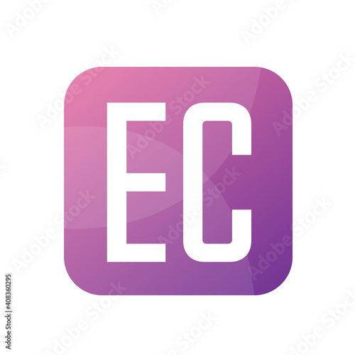 EC Letter Logo Design With Simple style