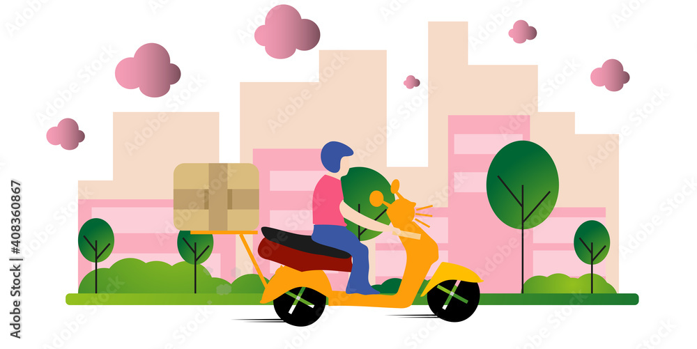 Fototapeta premium food delivery illustration