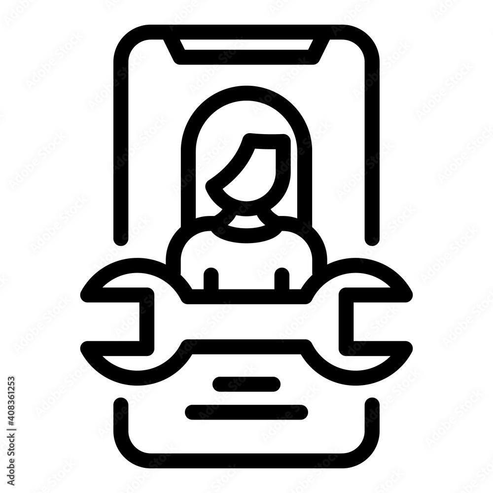 Agent online repair icon. Outline agent online repair vector icon for web design isolated on white background