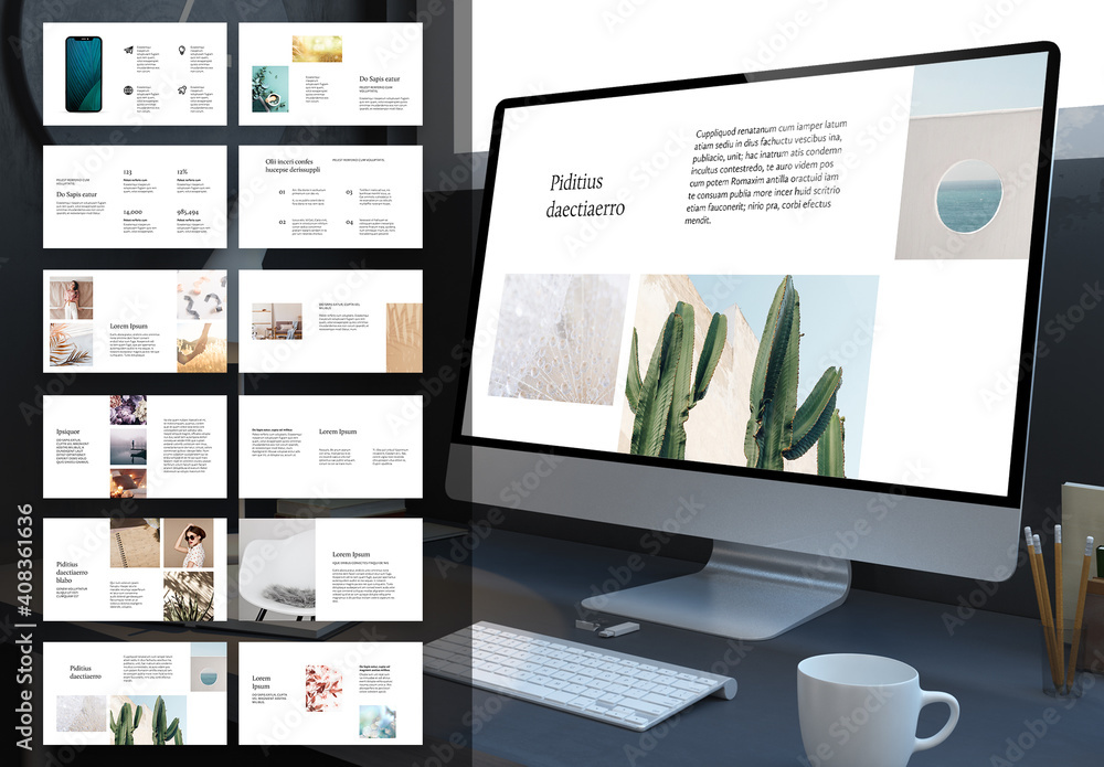 Clean Digital Keynote Presentation Layout Stock Template | Adobe Stock