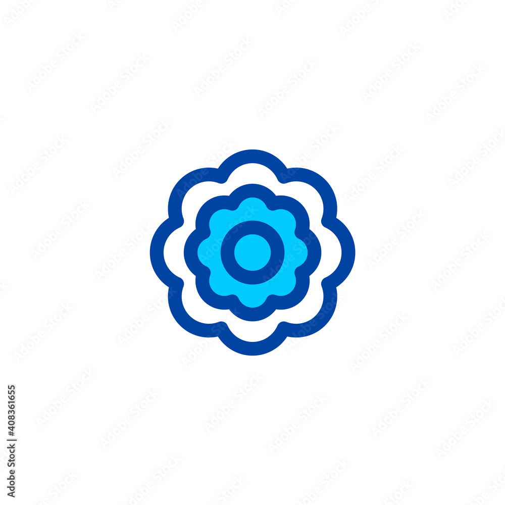 Flower icon in blue color style. Pixel perfect icon. Vector Flower icon in blue color style. Pixel perfect icon. Vector