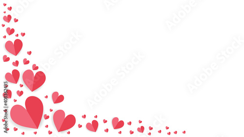 Heart frame background in Valentines day isolated on white Background ,Vector illustration EPS 10