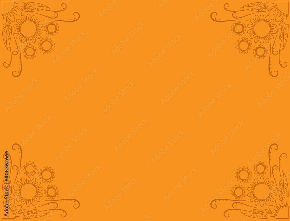 Person background with flowery pattern on the edge Person background with flowery pattern on the edge