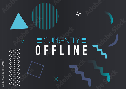 currently offline lettering memphis style in gray color background