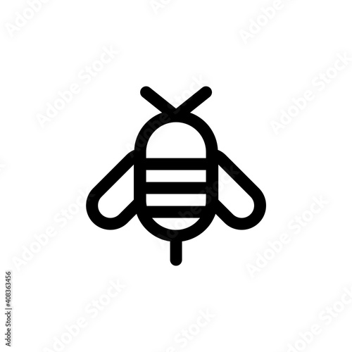 Honey bee icon with outline style. Pixel perfect icon. Vector