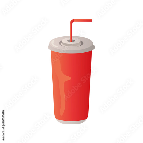 soda drink in cup and straw icon
