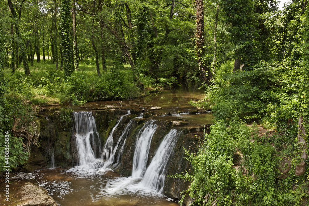 Waterfall, Massif Des Maures, Provence, Southern France, Europe Waterfall, Massif Des Maures, Provence, Southern France, Europe