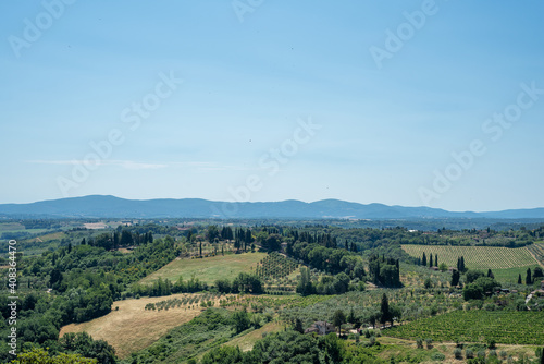 Tuscany, Italy - June 18, 2017: View of Tuscany land