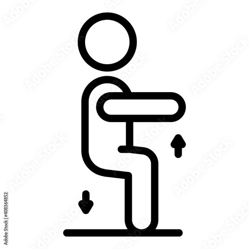 Physical rehabilitation sit down icon. Outline physical rehabilitation sit down vector icon for web design isolated on white background