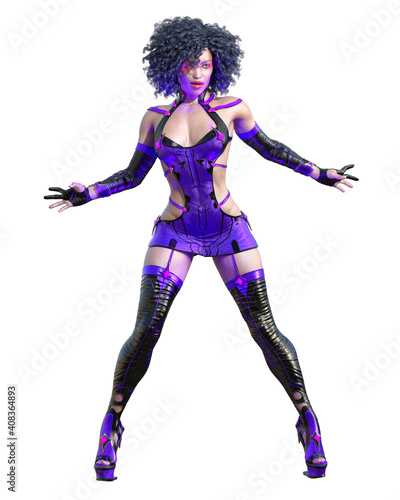 3D assassin warrior amazon woman render.