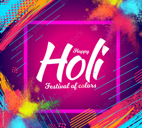 Holi Indian festival creative vector illustration. colored paint cloud. Indian festival of colors Holi happy. drawing elements to design a poster and flyer, gift cards, art.