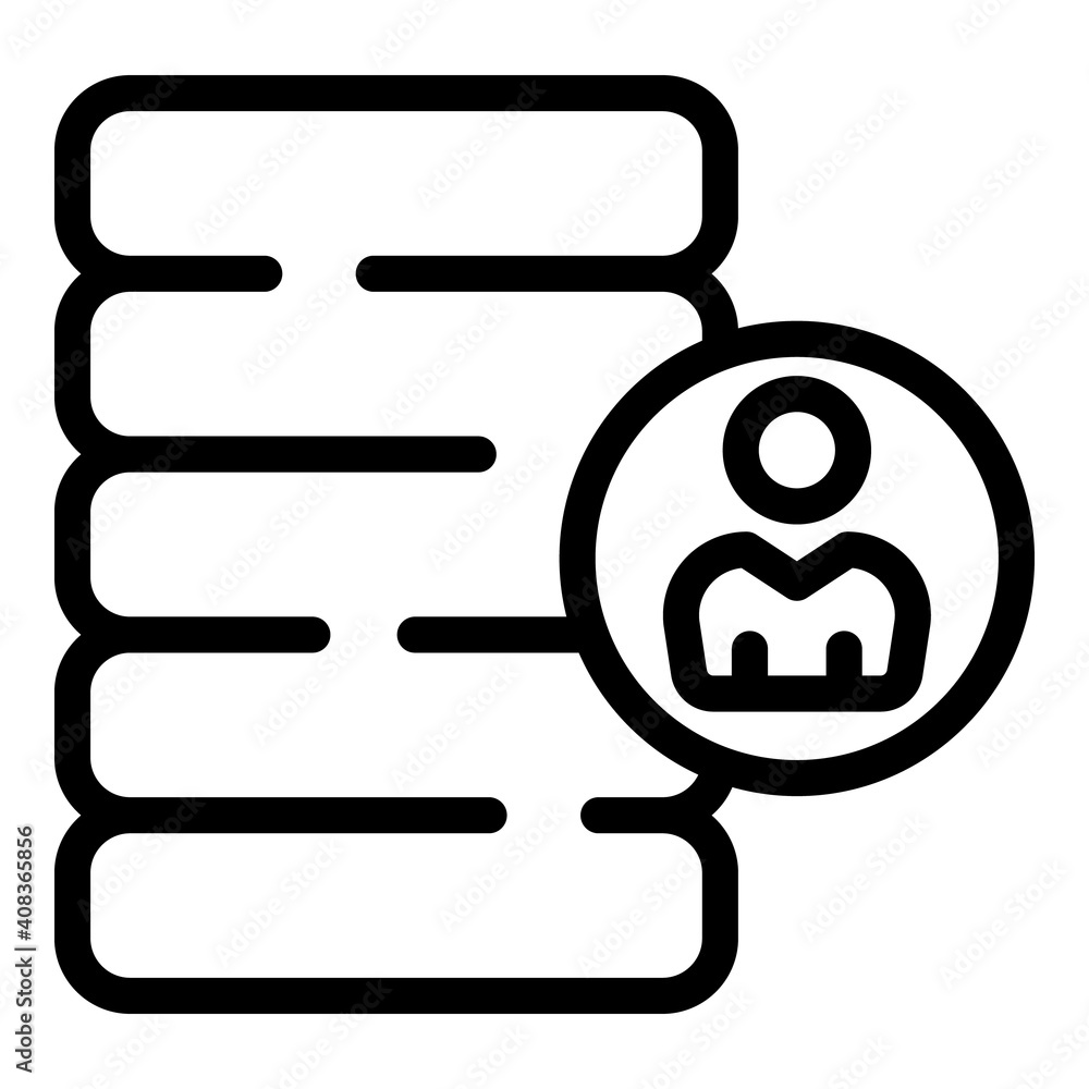 Customer database company icon. Outline customer database company vector icon for web design isolated on white background Customer database company icon. Outline customer database company vector icon for web design isolated on white background
