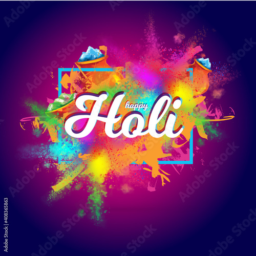 Holi Indian festival creative vector illustration. colored paint cloud. Indian festival of colors Holi happy. drawing elements to design a poster and flyer, gift cards, art.