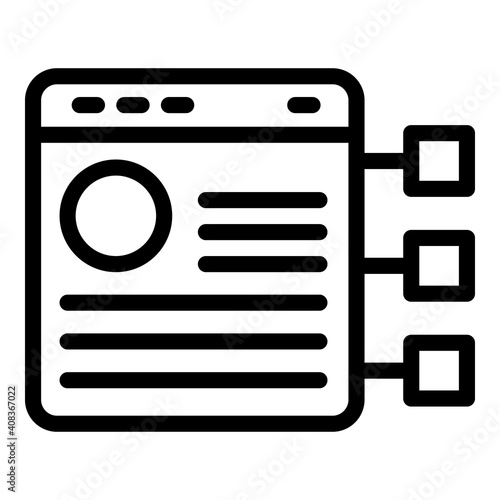 Customer data web page icon. Outline customer data web page vector icon for web design isolated on white background