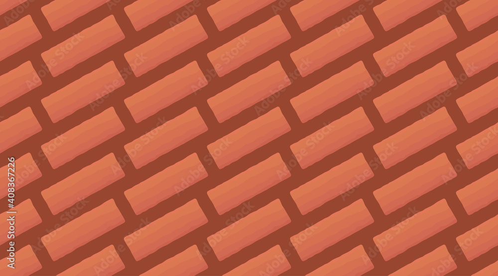 Vector red brick wall background. Old diagonal texture urban masonry. Vintage architecture block wallpaper. Retro facade room illustration Vector red brick wall background. Old diagonal texture urban masonry. Vintage architecture block wallpaper. Retro facade room illustration