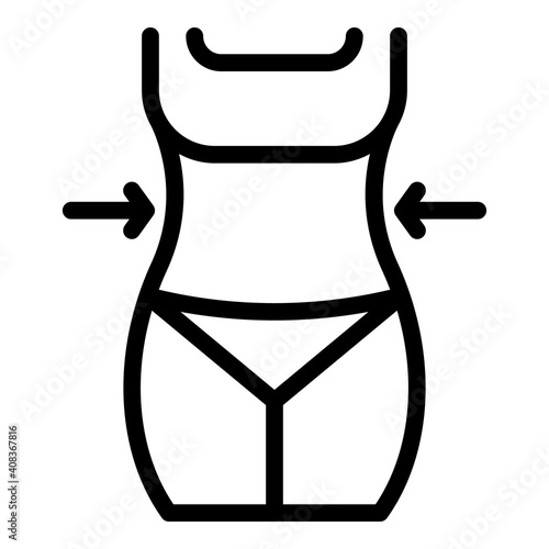 Body slimming icon. Outline body slimming vector icon for web design isolated on white background