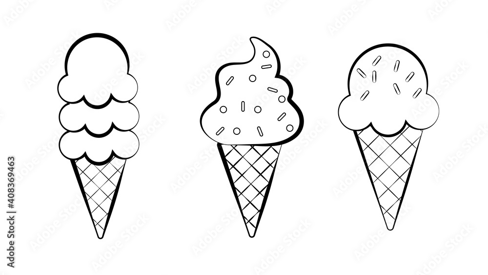 set of ice cream icons, such as parfait, frozen yogurt, ice cream sundae, vanilla, chocolate set of ice cream icons, such as parfait, frozen yogurt, ice cream sundae, vanilla, chocolate