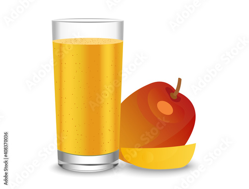 A glass of yellow mango juice