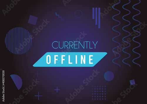 currently offline lettering memphis style in purple background