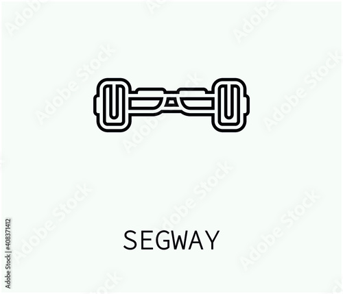 segway vector icon.  Editable stroke. Symbol in Line Art Style for Design, Presentation, Website or Apps Elements, Logo. Pixel vector graphics - Vector