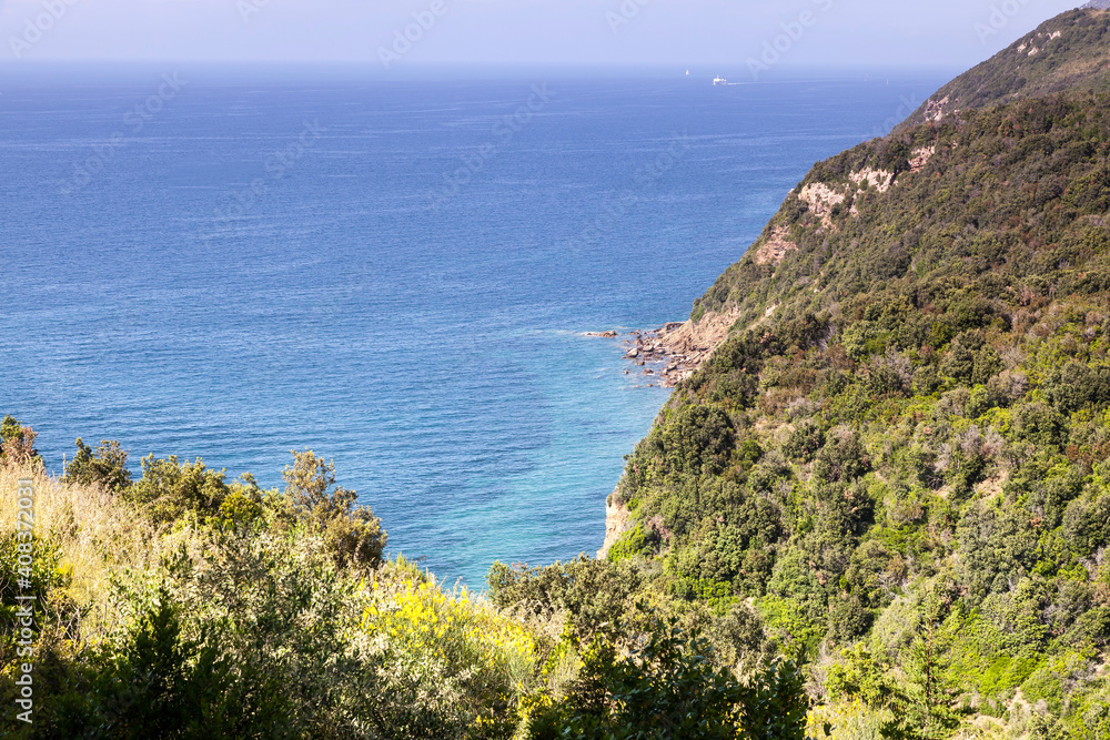 Mediterranean coast near Bagnaia, Elba island, Italy