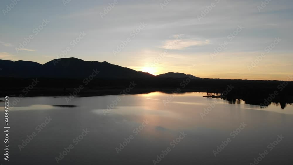 Staffelsee lake in Germany Bavaria recorded in the afternoon twilight flying over the lake with a DJI drone in 4k with ND filters Staffelsee lake in Germany Bavaria recorded in the afternoon twilight flying over the lake with a DJI drone in 4k with ND filters
