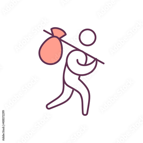 Laying Off Employees RGB color icon. Cost reduction. Staff downsizing. Reducing Employee Pay. Crisis mesaures. Finance company optimization. Business process improvement. Isolated vector illustration