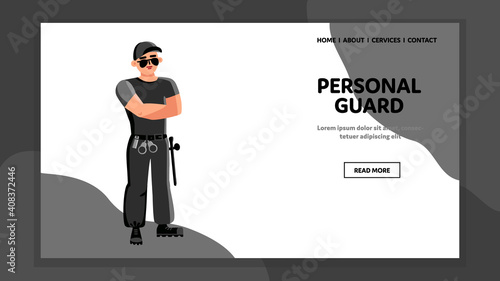 Personal Guard, Life Protection Service Vector Illustration