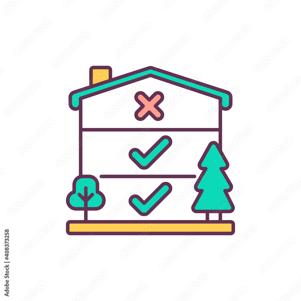 Reducing house construction costsRGB color icon. Cheaper materials. Family budget optimization. Building process improvement. Design for manufacturability. Isolated vector illustration Reducing house construction costsRGB color icon. Cheaper materials. Family budget optimization. Building process improvement. Design for manufacturability. Isolated vector illustration